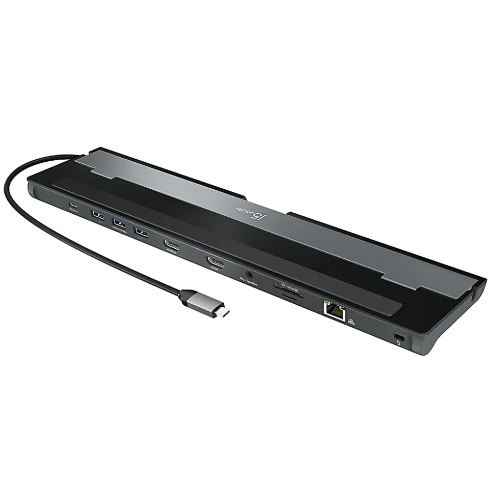 j5create USB-C Dual HDMI™ Docking Station, Gray/Black, JCD542