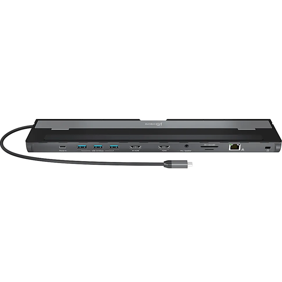 j5create USB-C Dual HDMI™ Docking Station, Gray/Black, JCD542