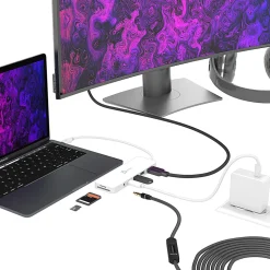 j5create USB-C Multi-Port Hub With Power Delivery, White, JCD373