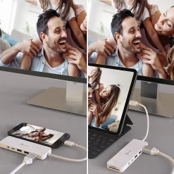 j5create USB-C Multi-Port Hub With Power Delivery, White, JCD373