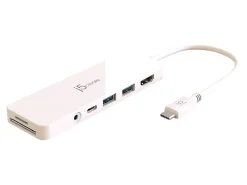 j5create USB-C Multi-Port Hub With Power Delivery, White, JCD373