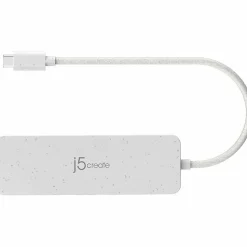 j5create USB-C Multi-Port Hub With Power Delivery, 6-3/4”, White, JCD373EW