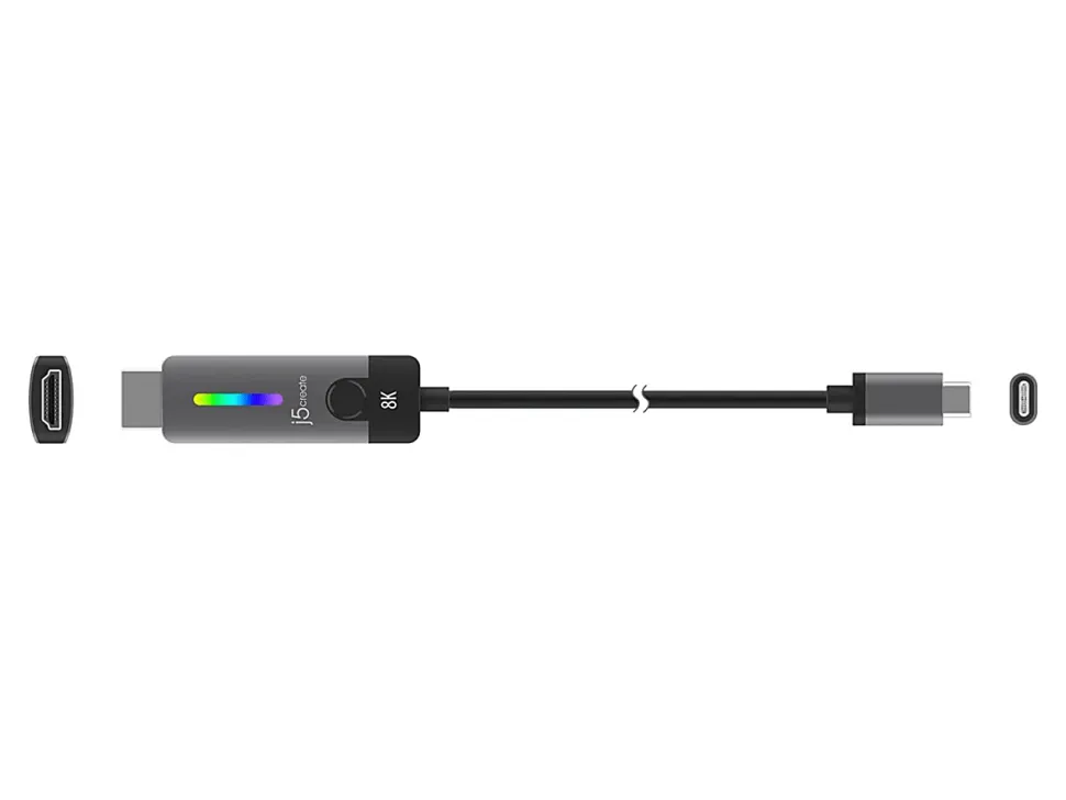 j5create USB-C to HDMI™ 2.1 8K Cable, Space Gray/Black, JCC157