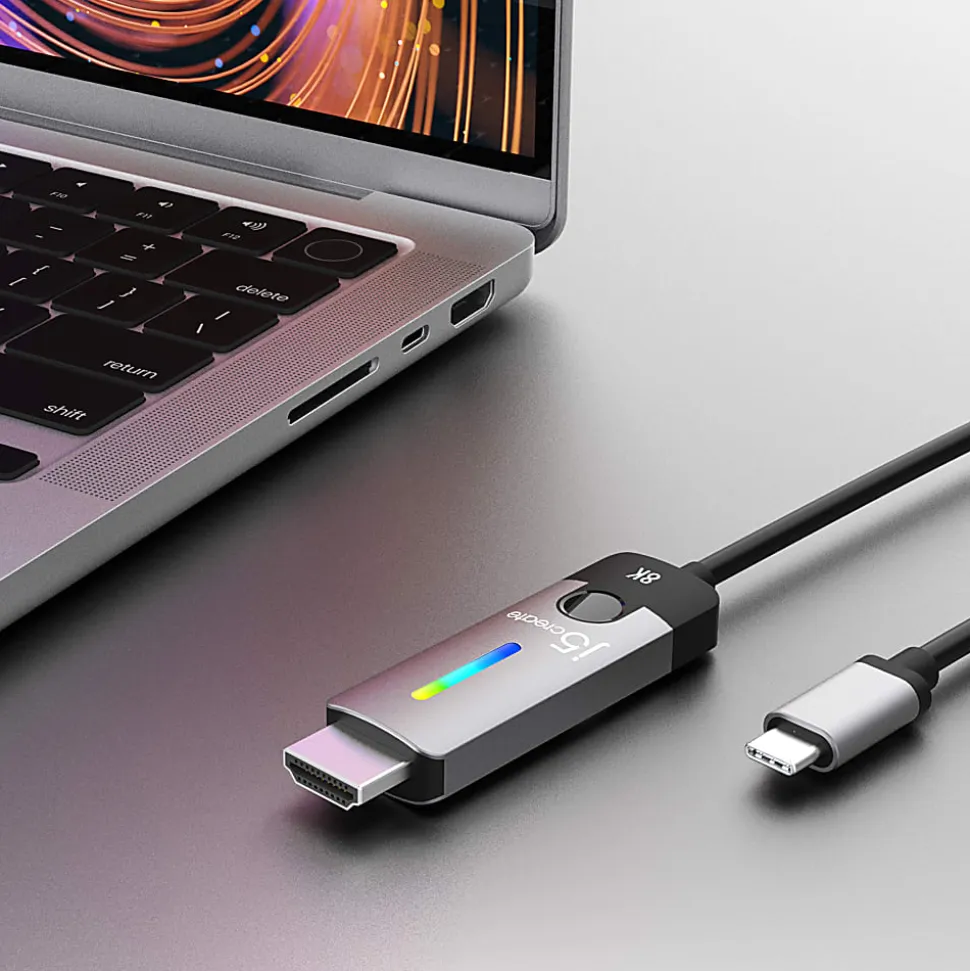 j5create USB-C to HDMI™ 2.1 8K Cable, Space Gray/Black, JCC157