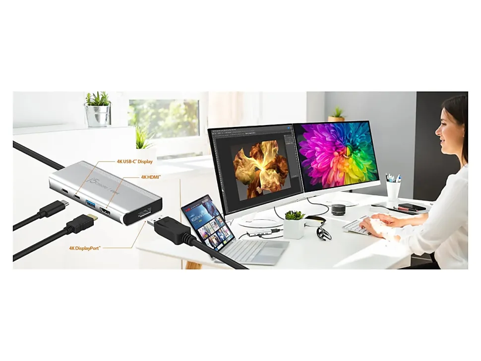 j5create USB4 Dual 4K Multi-Port Hub, Space Gray, JCD401