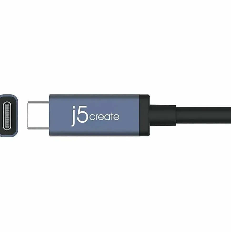 j5create USB 40Gbps 240W USB Type-C Cable, Black/Space Gray, JUC29L08