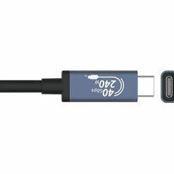j5create USB 40Gbps 240W USB Type-C Cable, Black/Space Gray, JUC29L08