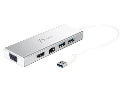j5create USB 3.0 Mini Dock, Silver, JUD380