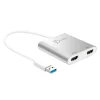 j5create USB 3.0-To-Dual HDMI Cable, 12.5", Silver, JUA365
