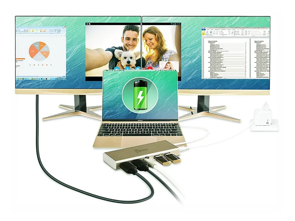 j5create® USB 3.1 Type-C Dual HDMI™ Dock, Silver, 7.8, JCD381
