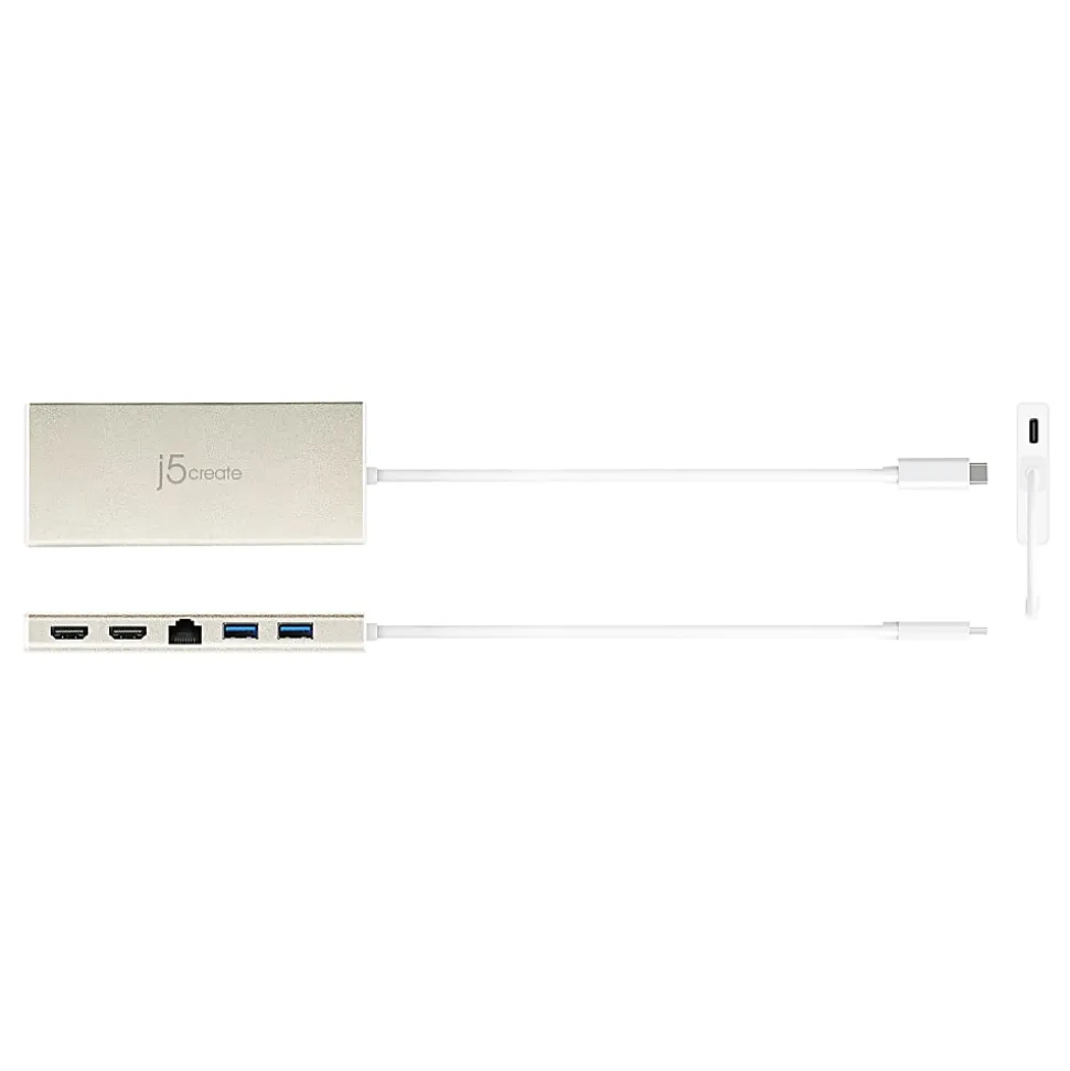 j5create® USB 3.1 Type-C Dual HDMI™ Dock, Silver, 7.8, JCD381