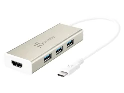 j5create USB 3.1 Type-C 3-Port Hub, Silver, JCH451