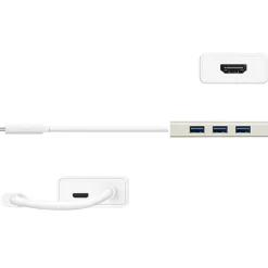 j5create USB 3.1 Type-C 3-Port Hub, Silver, JCH451