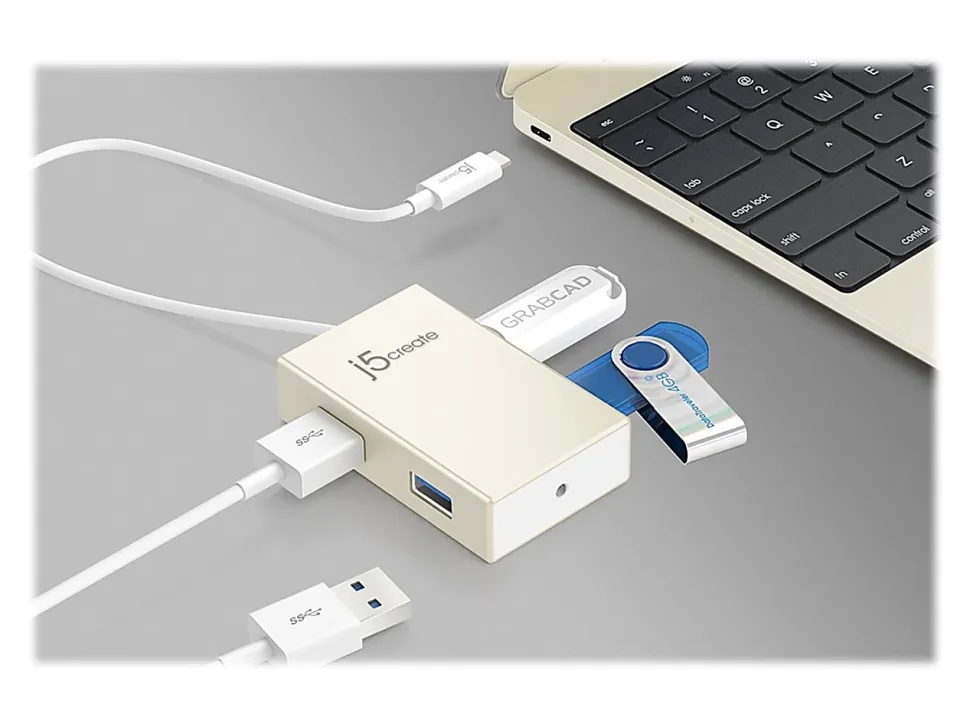 j5create USB Type-C 4-Port Hub, Silver, JCH343