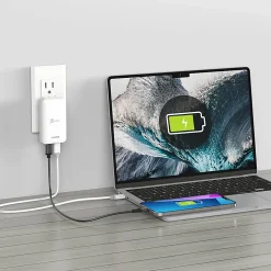 j5create 65W GaN Slim PD USB-C 2-Port Charger, White, JUP2465