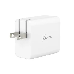 j5create 65W GaN USB-C 3-Port Charger, White, JUP3365