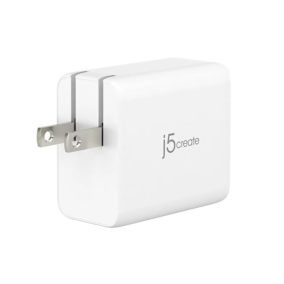 j5create 65W GaN USB-C 3-Port Charger, White, JUP3365