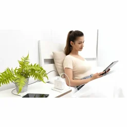 j5Create 130W GaN USB C 4 Port Charger, White/Gray, JUP43130