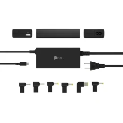 j5create 100W PD USB-C Super Charger With 6 DC Connectors, Black, JUP2290DC