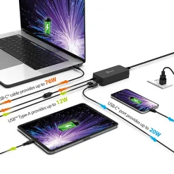 j5create 108W 3-Port PD USB-C Super Charger, Black, JUP34108