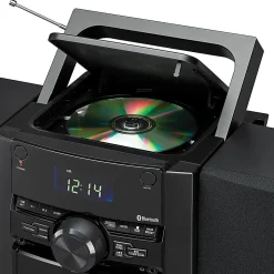 JENSEN Bluetooth® CD-785 Portable CD Music System With Cassette Player And AM/FM Radio, Medium, Black