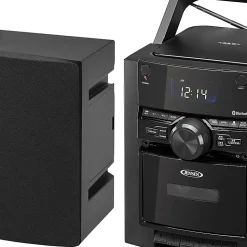 JENSEN Bluetooth® CD-785 Portable CD Music System With Cassette Player And AM/FM Radio, Medium, Black