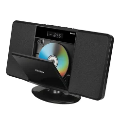 JENSEN Bluetooth JBS-300 Wall-Mountable Music System With CD Player And AM/FM Radio, 9.33"H x 14.84"W x 3.54"D, Black