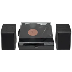 JENSEN Dual-Direction JTA-315 Bluetooth® Belt-Drive Turntable With Speakers, Medium, Black