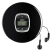 JENSEN Personal CD-60R-BT Portable Bluetooth CD Player With Digital FM Radio And Earbuds, 1-3/16”H x 5-9/16”W x 5-3/4”D, Black