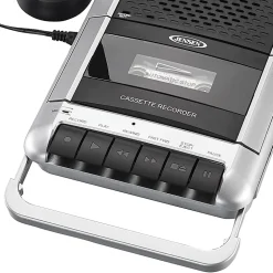 Jensen® Stereo USB MCR-100 Cassette Player, 3-3/8”H x 4-7/16”W x 1-1/4”D, Black