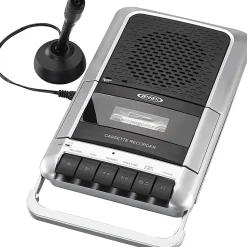 Jensen® Stereo USB MCR-100 Cassette Player, 3-3/8”H x 4-7/16”W x 1-1/4”D, Black