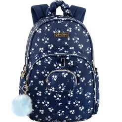 Jessica Simpson Floral Design Laptop Backpack With 16" Laptop Pocket, Navy