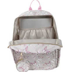 Jessica Simpson Women’s Travel Backpack With 16" Laptop Pocket, Tan Butterflies, Total Qty 1