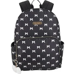 Jessica Simpson Women’s Travel Backpack With 16" Laptop Pocket, Black/White Bows, Total Qty 1