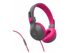 JLab Audio JBuddies Studio 2 On-Ear Headphones, Gray/Pink, HKSTU2RGRYPNK122