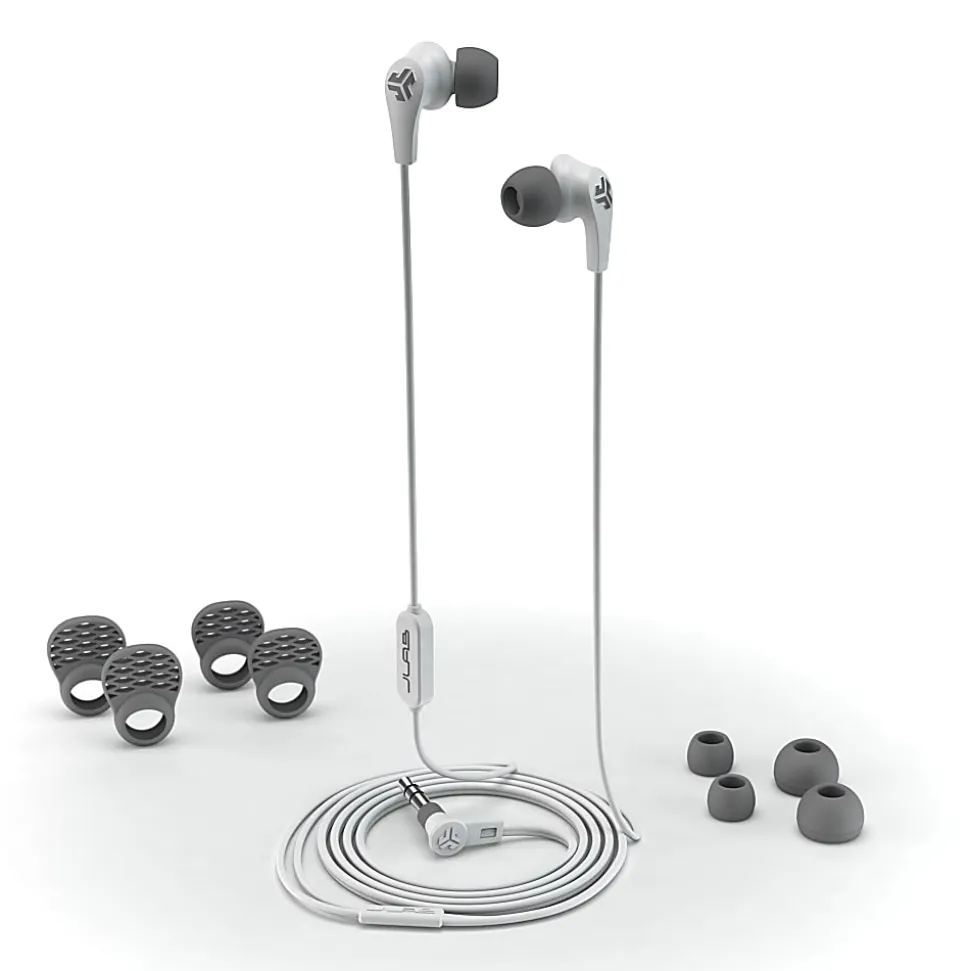 JLab Audio JBuds Pro Wired Earbuds, White, EPRORWHTGRY123