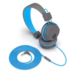 JLab Audio Kids' JBuddies Studio Over-The-Ear Headphones, Gray/Blue, JKSTUDIO GRYBLU BX