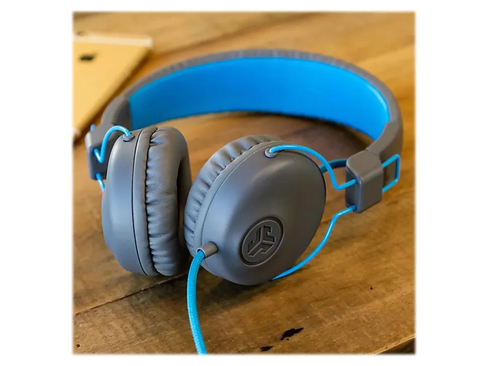 JLab® Audio Studio On-Ear Headphones, Gray/Blue, HASTUDIORGRYBLU4