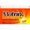 Johnson & Johnson Motrin Ibuprofen Caplets  For Fever, Common Cold, Headache, Backache, Muscular Pain, Arthritis, Toothache  100 / Box