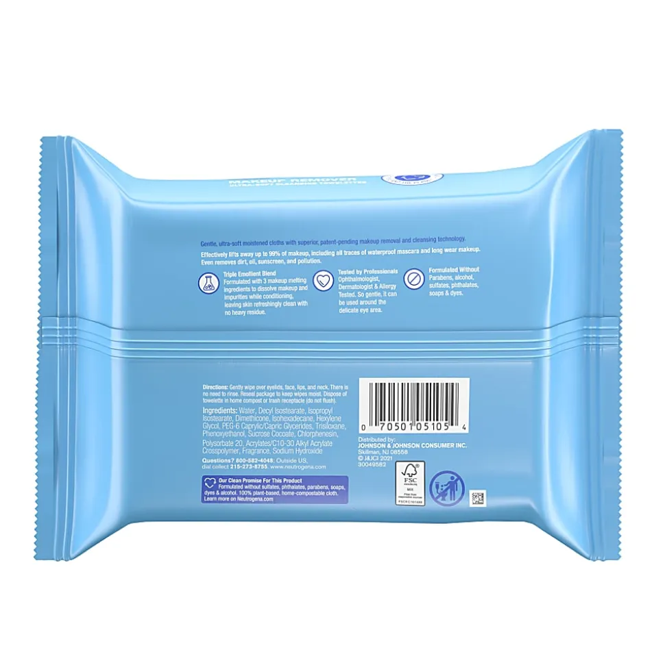Johnson & Johnson Neutrogena Makeup Remover Cleansing Face Wipes, Pack Of 25 Wipes