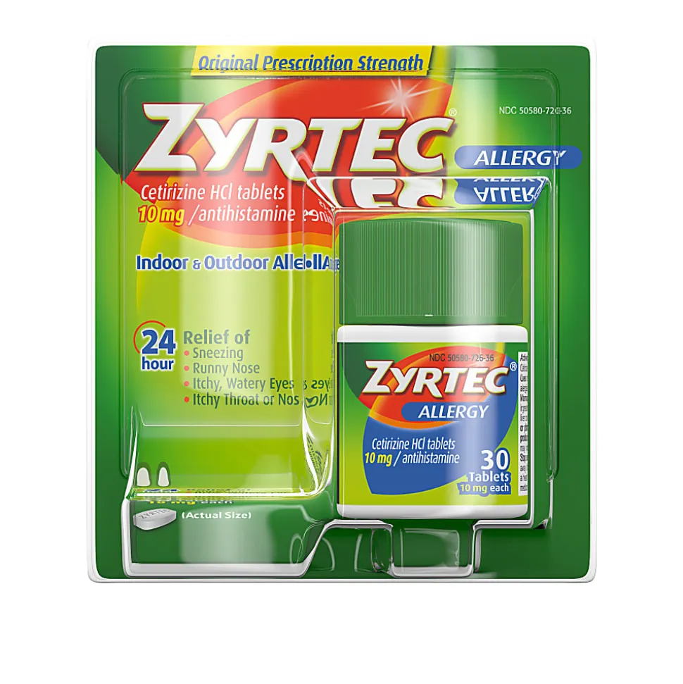 Johnson & Johnson Zyrtec Allergy Relief Tablets, Box of 30