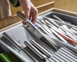 Joseph Joseph DoorStore Expandable Tier Cutlery And Knife Organizer, Stone, Total Qty 1