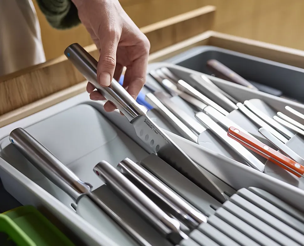 Joseph Joseph DoorStore Expandable Tier Cutlery And Knife Organizer, Stone, Total Qty 1