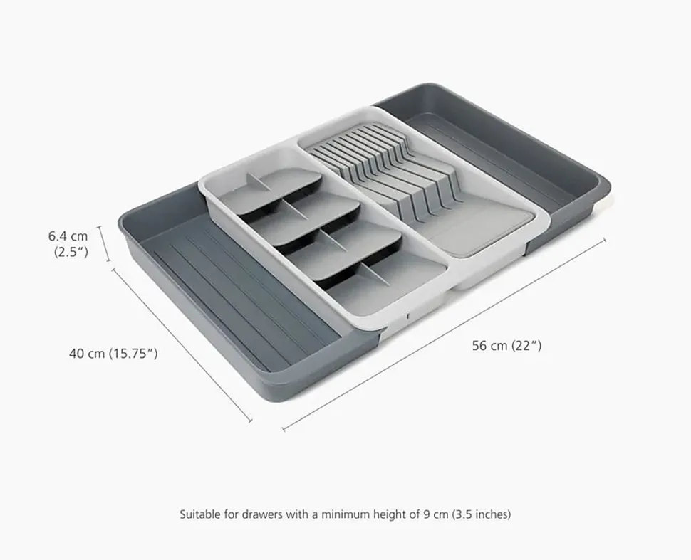 Joseph Joseph DoorStore Expandable Tier Cutlery And Knife Organizer, Stone, Total Qty 1