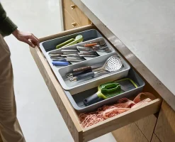 Joseph Joseph DrawerStore Expanding Cutlery And Utensil Organizer, Stone, Total Qty 1