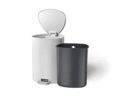Joseph Joseph EasyStore Bathroom Pedal Bin, 1.3 Gallon, White, Total Qty 1