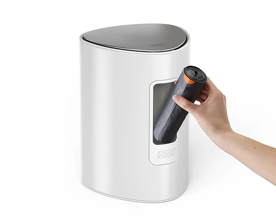 Joseph Joseph EasyStore Bathroom Pedal Bin, 1.3 Gallon, White, Total Qty 1