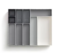 Joseph Joseph 10-Piece Drawer Organizer, 2āH x 20-3/4āW x 17-1/2āD, Gray