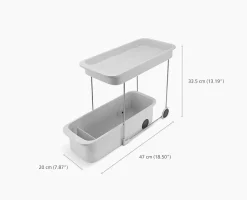 Joseph Joseph 2-Tier Storage Caddy With Wheels, 13-1/4”H x 7-15/16”W x 18-1/2”D, White, Total Qty 1