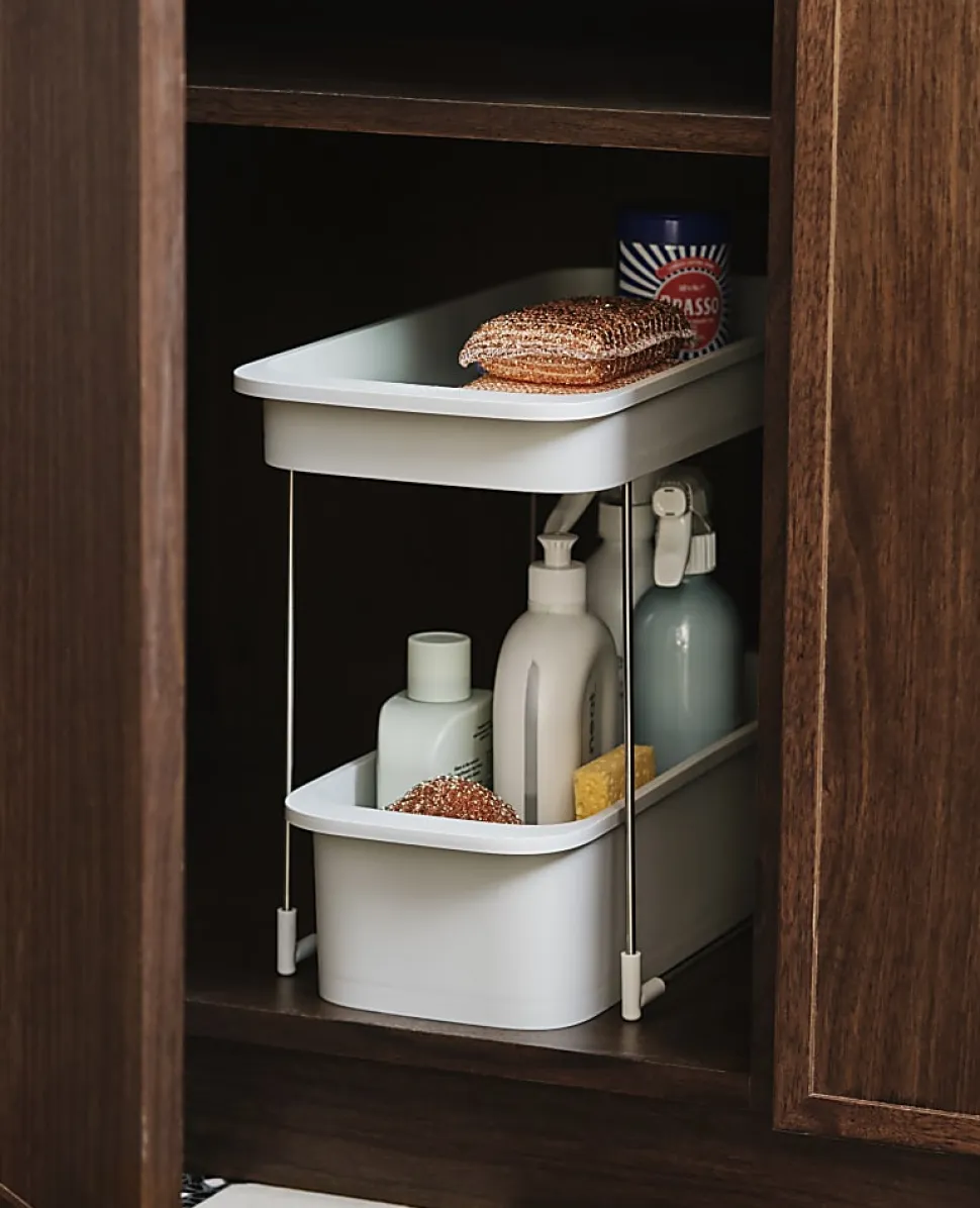 Joseph Joseph 2-Tier Storage Caddy With Wheels, 13-1/4”H x 7-15/16”W x 18-1/2”D, White, Total Qty 1